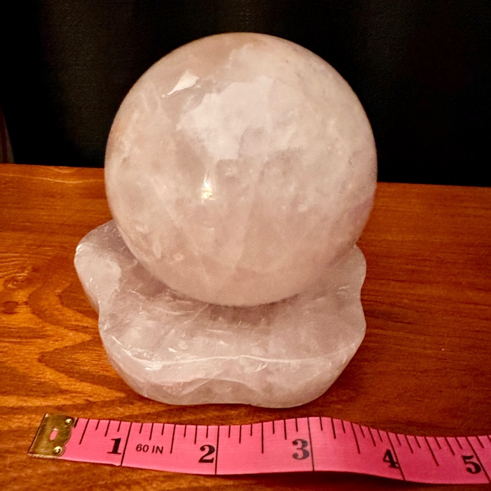 3.4” Rose Quartz Sphere and Dish